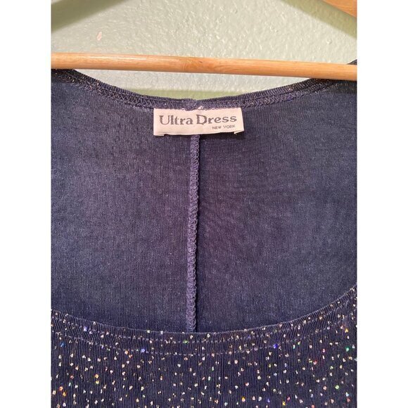 Vintage Ultra Dress Women's Navy/Black Sparkle‎ 90s 2000s y2k Dress - Picture 3 of 6